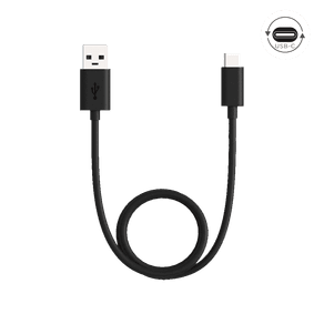 Cabo de dados e carga USB-A para USB-C de 1 Metro Preto