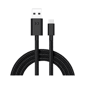 Cabo de dados de carga Motorola USB-A P/ USB-C 1.5 metros acabamento cordão Preto