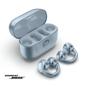 Fone de ouvido Sem Fio Moto Buds Loop Crystals by Swarovski Sound by Bose, Bluetooth, uso confortável com clipe, open-ear, OWS na cor Pantone - Ice Melt