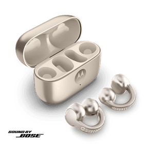 Fone de ouvido Sem Fio Moto Buds Loop Crystals by Swarovski Sound by Bose, Bluetooth, Uso confortável com clipe, Open-ear, OWS na cor Pantone - French Oak