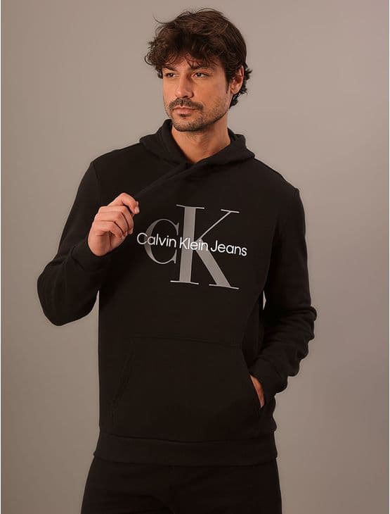 Moletom Masculino Hoodie Calvin Klein Jeans - Preto Moletom Masculino Hoodie Calvin Klein Jeans Preto Ggg