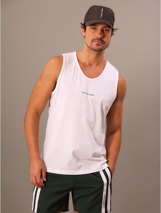 Regata Calvin Klein Jeans Masculina Logo Centralizado - Branco Regata Calvin Klein Jeans Masculina Logo Centralizado Branco Pp