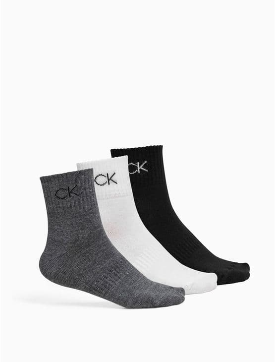 Kit 3 Pares Meia Cano Médio Calvin Klein - Multi Kit 3 Pares Meia Cano Médio Calvin Klein Multi 34a38