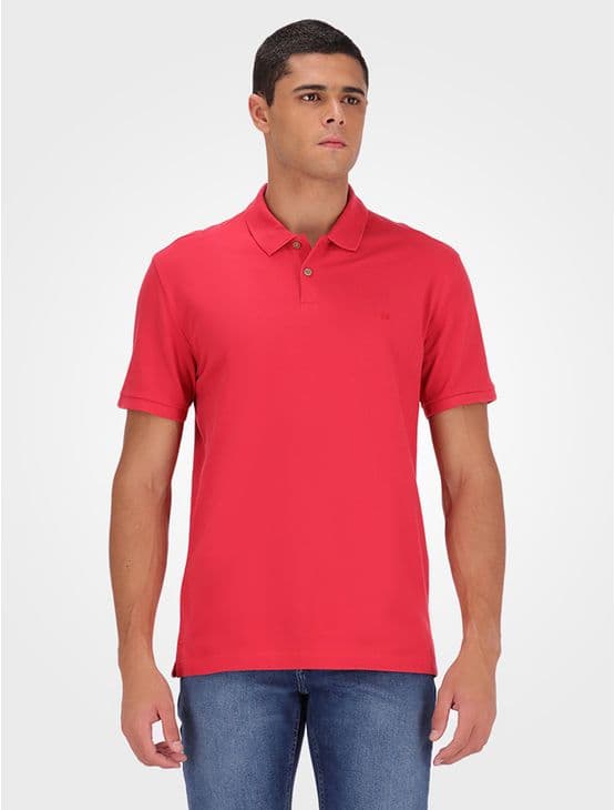 Polo Masculina Básica Sem Friso Calvin Klein - Vermelho Polo Masculina Básica Sem Friso Calvin Klein Vermelho m