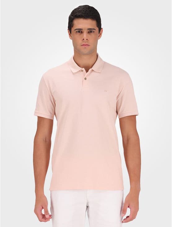 Polo Masculina Básica Sem Friso Calvin Klein - Rosa Claro Polo Masculina Básica Sem Friso Calvin Klein Rosa Claro Ggg