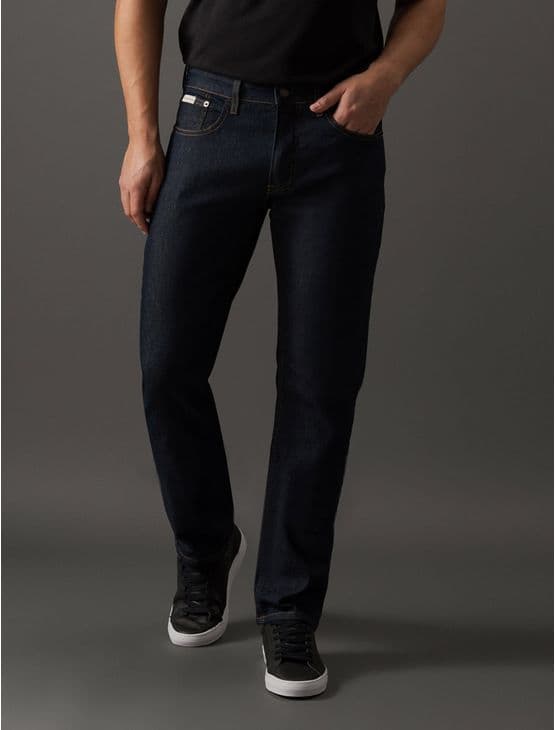 Calça Jeans Masculina Slim Cintura Baixa Tom Médio Calvin Klein Jeans - Azul Médio Calça Jeans Masculina Slim Cintura Baixa Tom Médio Calvin Klein Jeans Azul Médio 48
