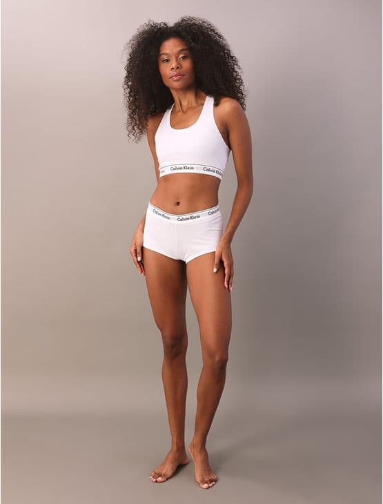 Calcinha Boyshort Modern Cotton Calvin Klein Underwear - Branco Calcinha Boyshort Modern Cotton Calvin Klein Underwear Branco s