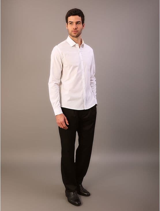 Camisa de Manga Longa Masculina Slim Estampa Assinatura Ck Bordada Calvin Klein - Branco Camisa de Manga Longa Masculina Slim Estampa Assinatura Ck Bordada Calvin Klein Branco 6