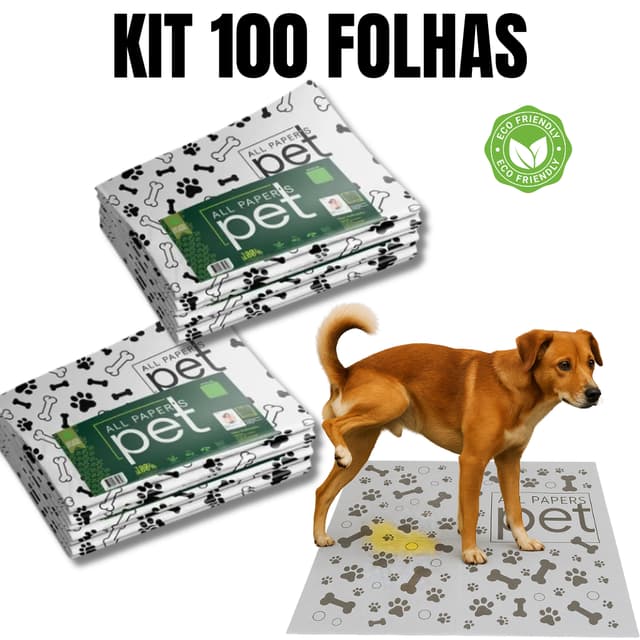 Kit Jornal Pet Higiênico 50/100/150/200 Folhas Biodegradável Atóxico Não Mancha