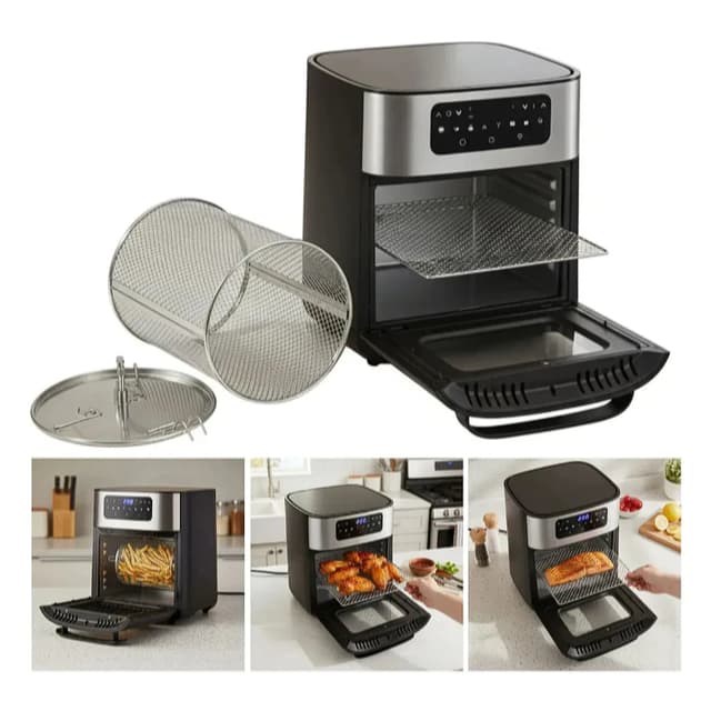 Fritadeira Eletrica Airfryer Oven Sem Óleo Digital 1700w 12l Antiaderente 360 - Fritadeira 3,8L