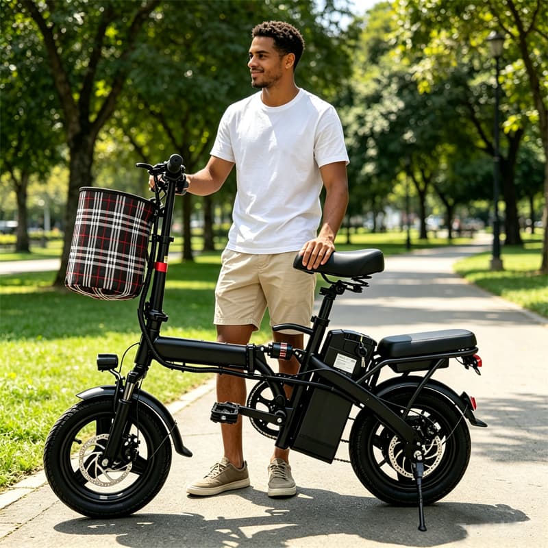 Bicicleta EléTrica DobráVel Para Adultos 9Cavalo, Pedal Tripulado, Compras Ao Ar Livre, Viagem Bicicleta Scooter EléTric