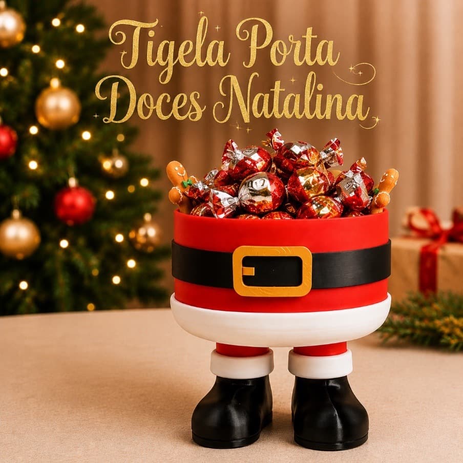 Bomboniere Decoração Enfeite Natal Tigela Porta Doces Natalina Papai Noel Porta Balas, Bombons e Cookies para Mesa