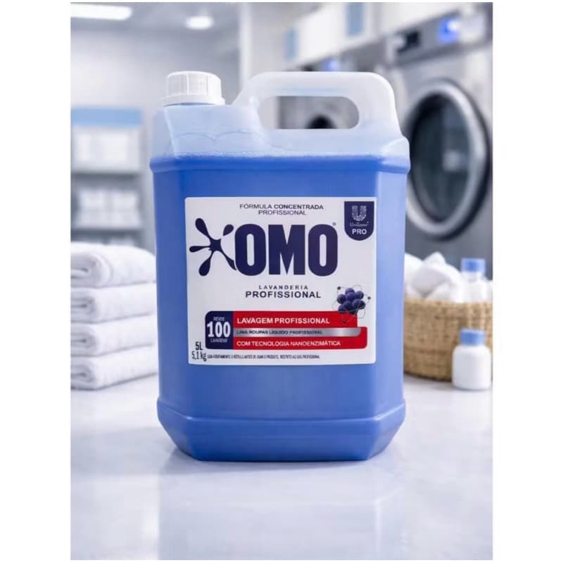 OMO Sabão Líquido 5L Pronta Entrega 100 Lavagens Remove Manchas Concentrado 1un ou Kit 2