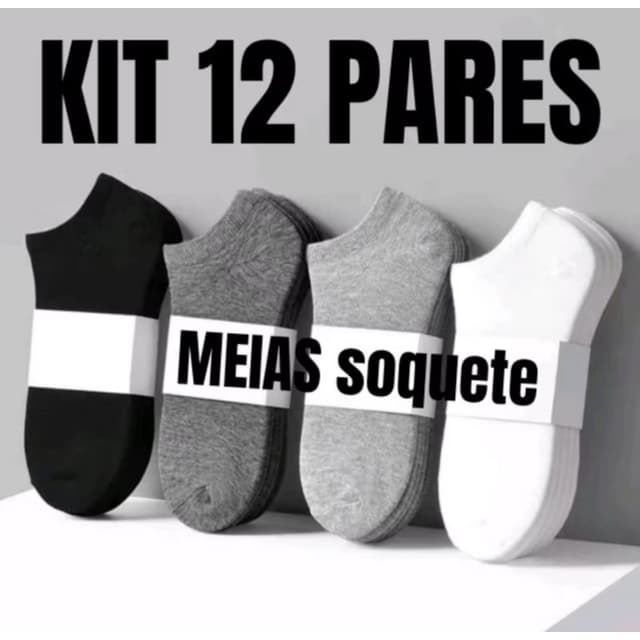 Kits de Meias Soquete Unissex Premium Masculina e Feminina
