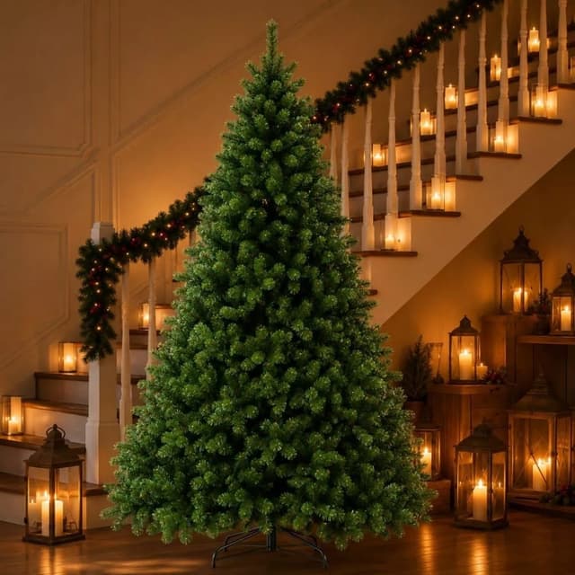 Arvore De Natal 2,10 Metros 650 Galhos Cheia Pinheiro Luxo Cor Verde
