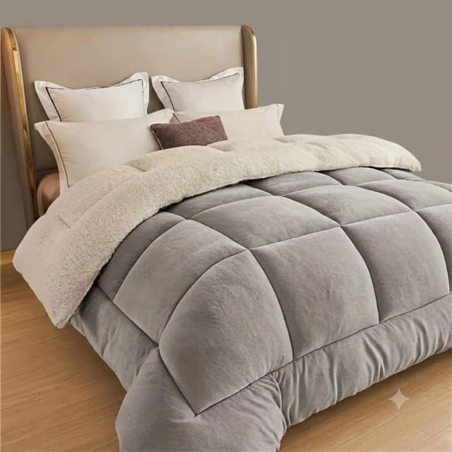 Coberdrom Edredom Casal Queen Manta Sherpa Dupla Face Micropercal 400 Fios Inverno Grosso