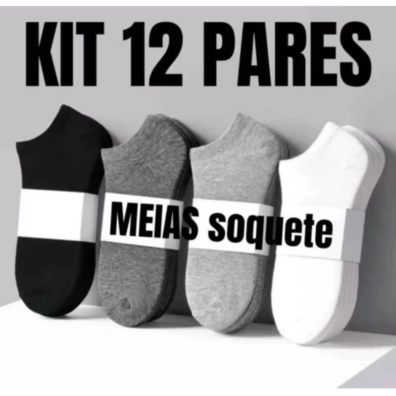 Kits de Meias Soquete Masculina e Feminina Unissex Qualidade Premium