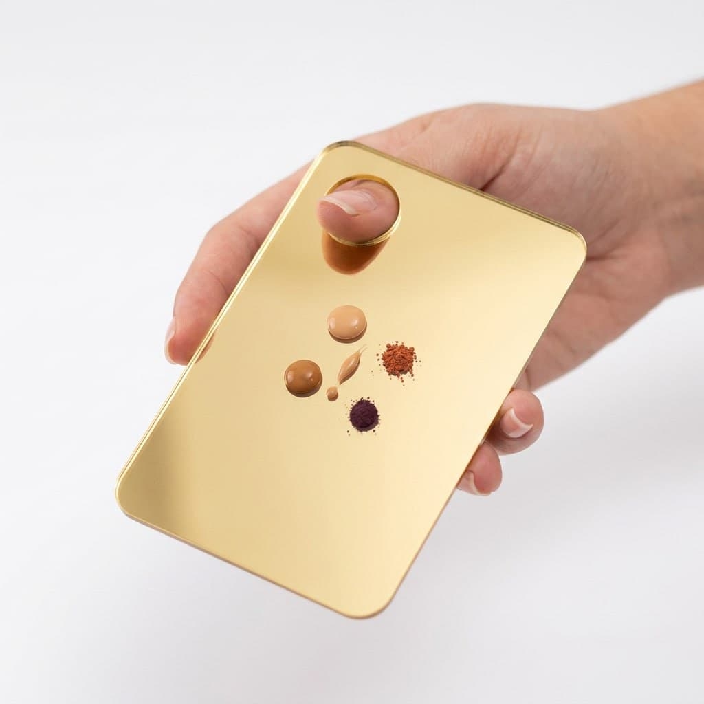 Placa Paleta De Mistura Maquiagem Em Acrílico Espelhado Para Base, Pigmento E Cósmeticos