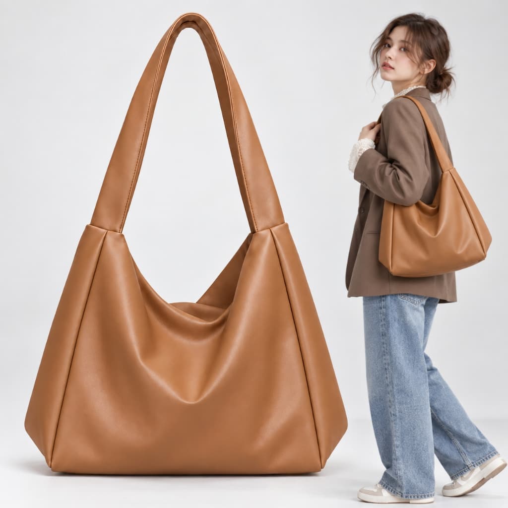 Textura elegante, estilo preguiçoso couro macio, extra grande capacidade casual de um ombro cross-body bolsa feminina