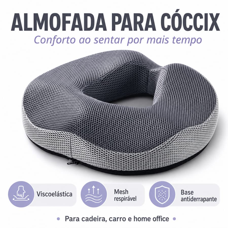 Almofada Ortopédica Anatômica Para Cóccix Hemorroidas Cadeira Gamer Home Office