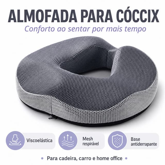 Almofada Ortopédica Anatômica Para Cóccix Hemorroidas Cadeira Gamer Home Office
