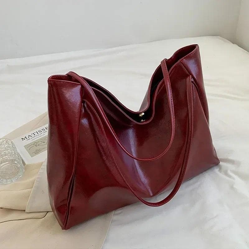 Bolsa Feminina Nas Axilas Grande Capacidade Soft Couro Pu De Ombro Retrô Crossbody