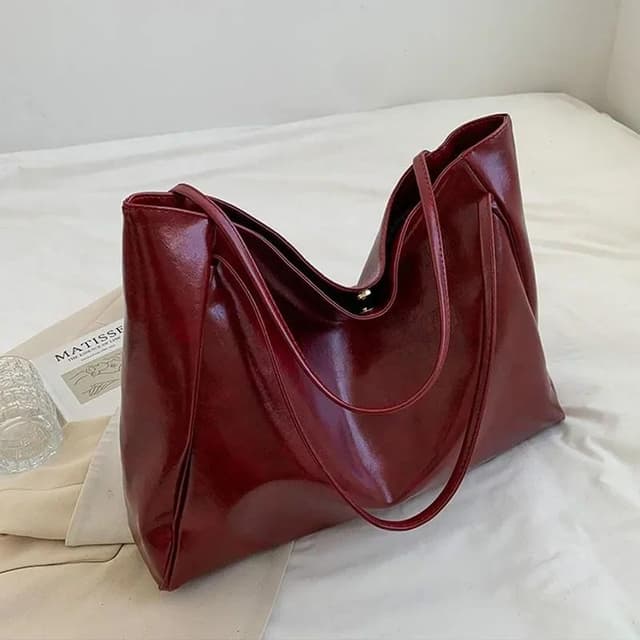 Bolsa Feminina Nas Axilas Grande Capacidade Soft Couro Pu De Ombro Retrô Crossbody