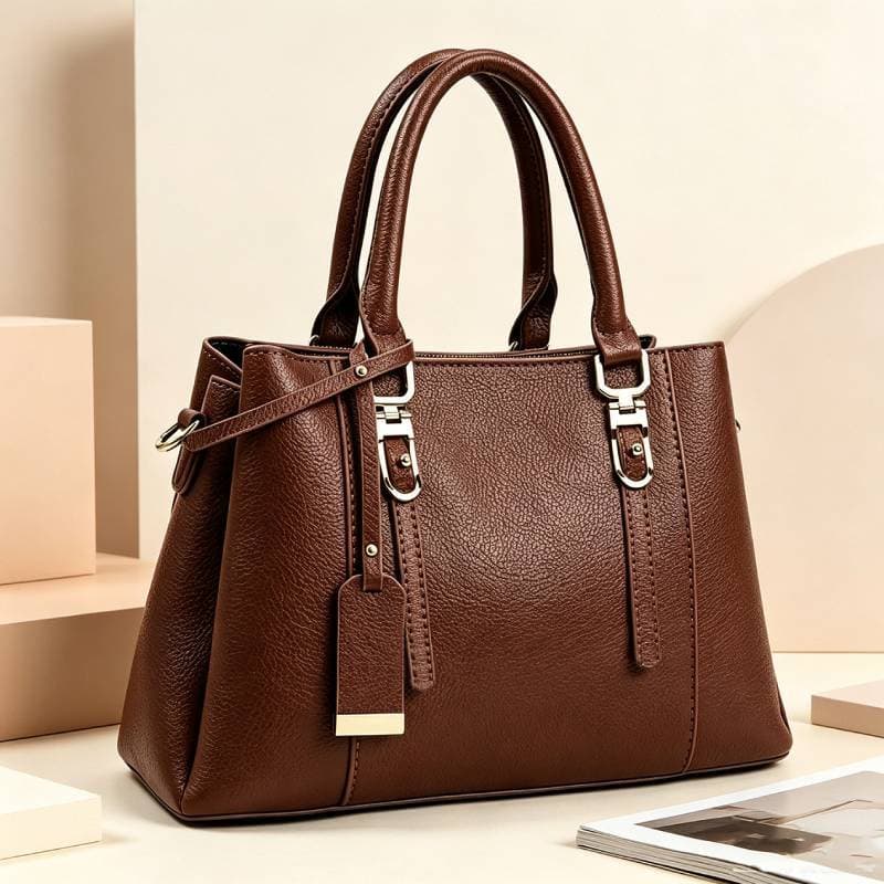 Bolsa Feminina Tote Grande 3 Compartimentos Couro Pu Versátil Varias Cores Alça De Mão Transversal