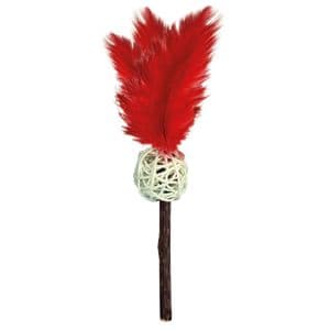 Brinquedo Stick Matatabi Com Bola e Pena Jambo Vermelho - Único