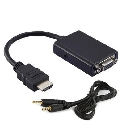 Cabo Adaptador HDMI Macho para VGA Fêmea + P2 MD9 - 7108