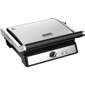 Super Grill e Sanduicheira Arno Inox com Abertura 180 Graus e Placas Antiaderentes GGRA