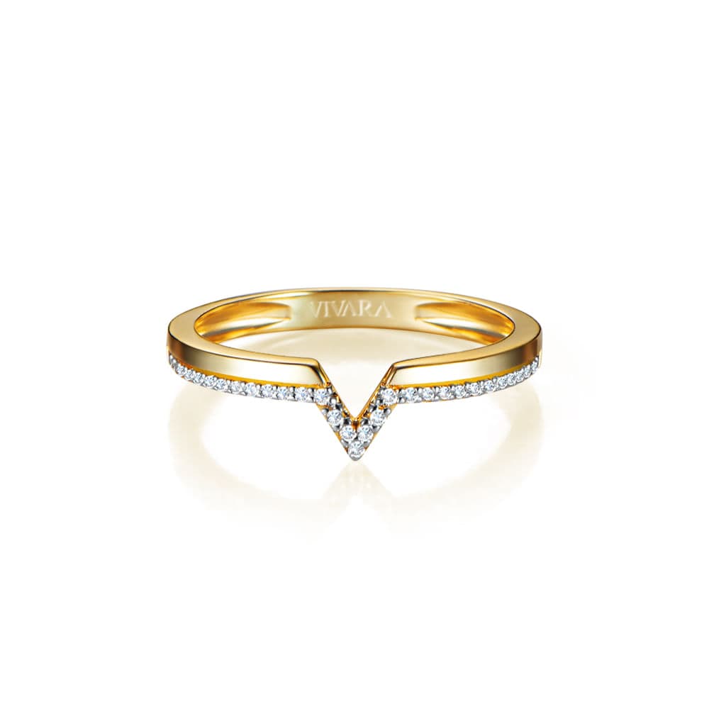 Anel Vivara em Ouro Amarelo 18k com Diamantes