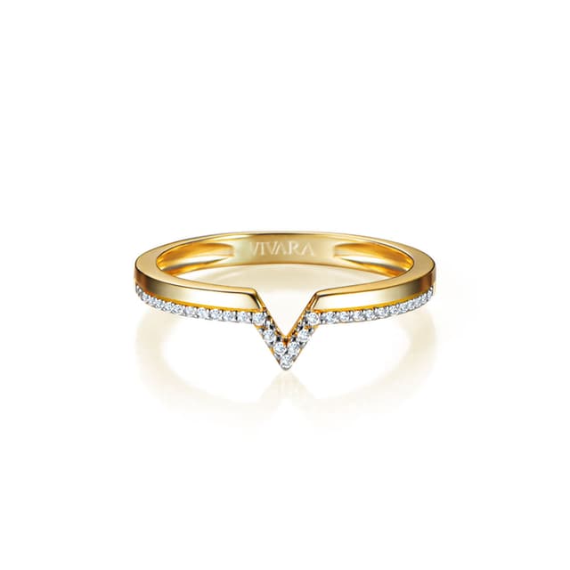 Anel Vivara em Ouro Amarelo 18k com Diamantes