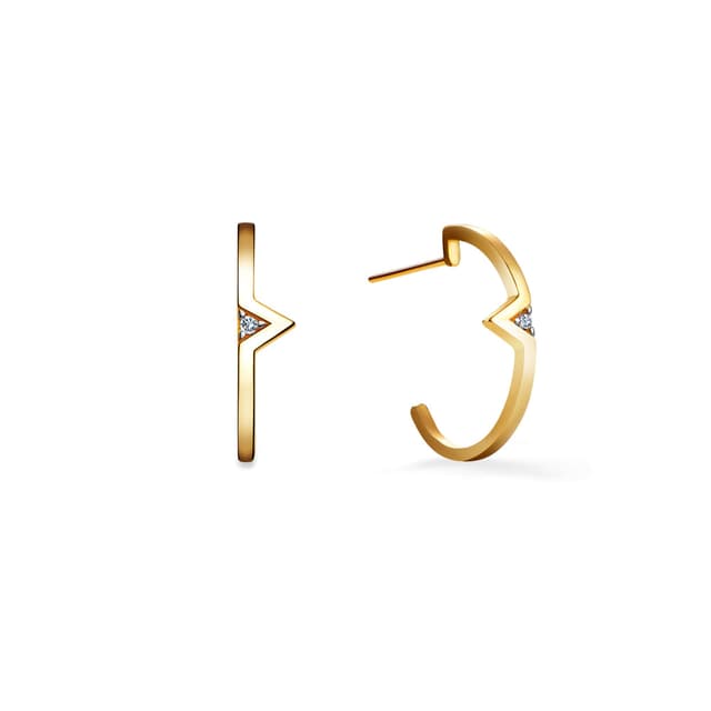 Argola Vivara em Ouro Amarelo 18k com Diamante 0,028ct, 20mm