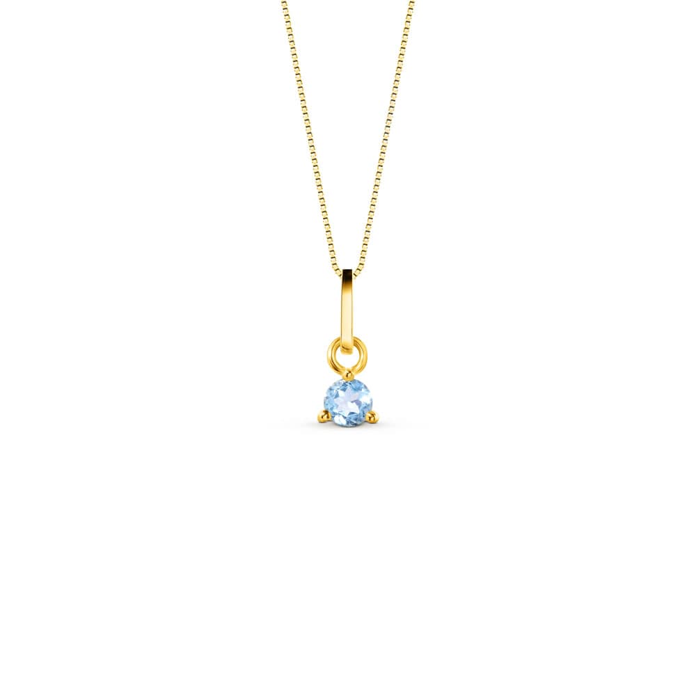 Pingente Colors em Ouro Amarelo 18k com Topázio Azul, 9mm
