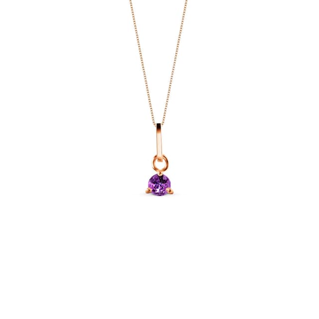 Pingente Colors em Ouro Rosé 18k com Ametista Roxa, 9mm