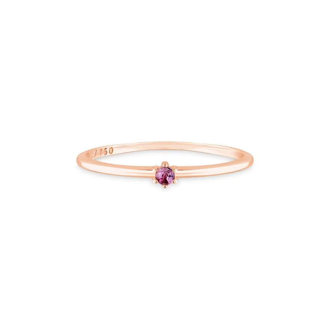 Anel Solitário Colors em Ouro Rosé 18k com Topázio Vermelho