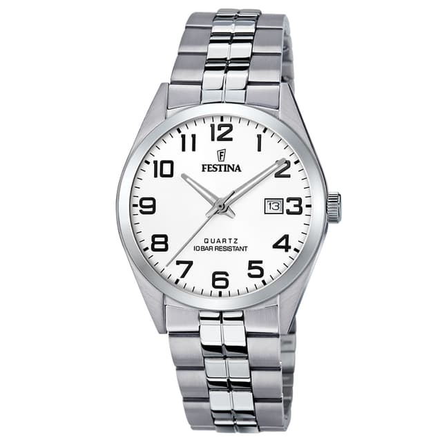Relógio Festina 02-037 Acero Clasico Masculino Aço Prateado