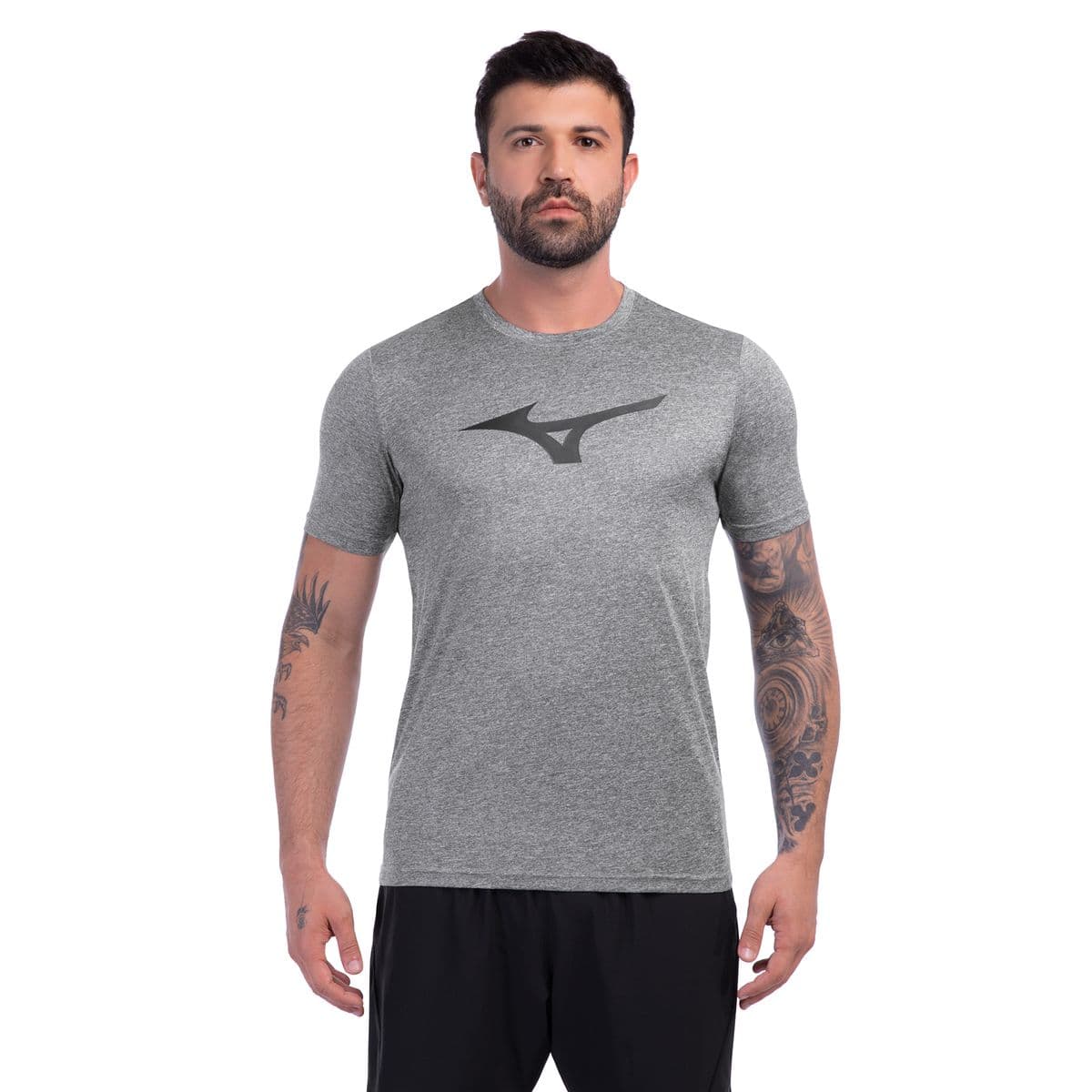 Camiseta de Corrida Mizuno Run Spark Mescla Masculina P Preto