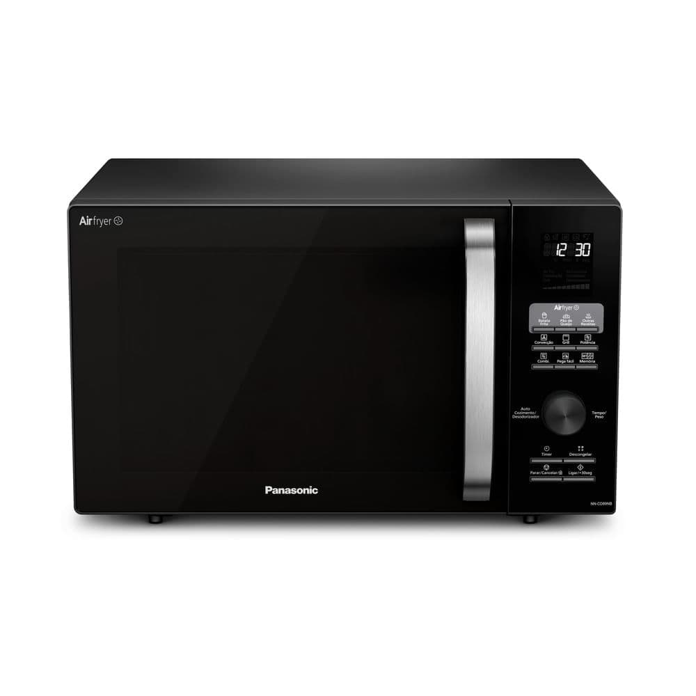 Micro-ondas Intuitive+ Panasonic CD89 4 em 1 Airfryer 30L Black Glass - NN-CD89NBRU