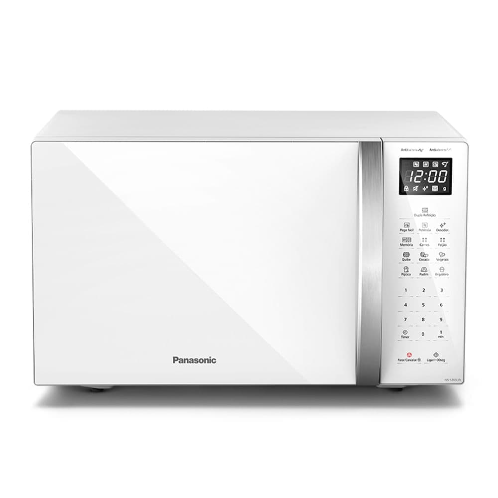 Micro-ondas Ideal+ Panasonic ST65 Dupla Refeição 34L Branco - NN-ST65LWRU