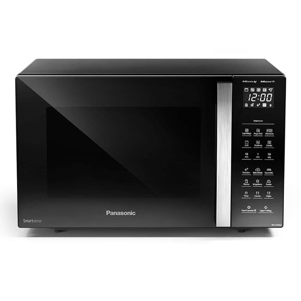Micro-ondas Intuitive+ Panasonic GT68 com SmartSense e Grill 30L Black Glass - NN-GT68LBRU