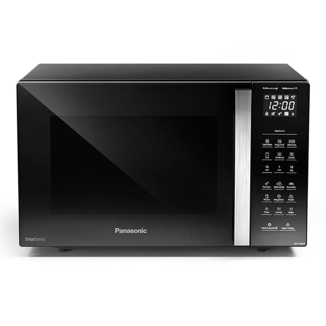 Micro-ondas Intuitive+ Panasonic GT68 com SmartSense e Grill 30L Black Glass - NN-GT68LBRU