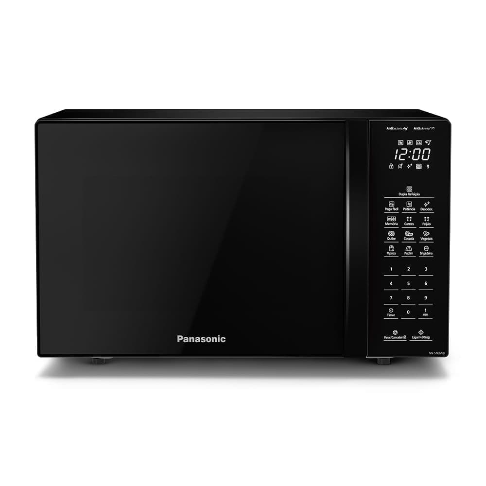 Micro-ondas Ideal+ Panasonic ST66 Dupla Refeição 34L Black Glass - NN-ST66NBRU
