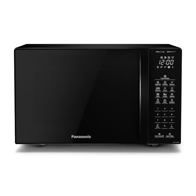 Micro-ondas Ideal+ Panasonic ST66 Dupla Refeição 34L Black Glass - NN-ST66NBRU