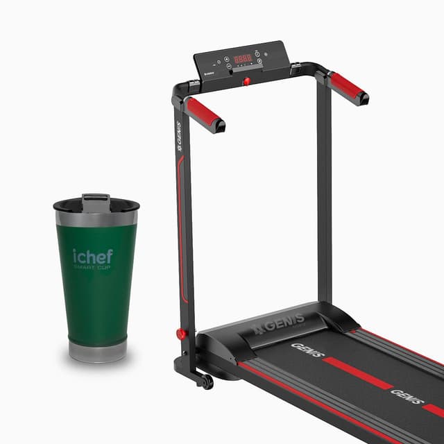 Esteira Ergométrica Dobrável GT 500 Genis e Copo Térmico Ichef Com Tampa Smart Cup 600 ml - Verde | Ichef