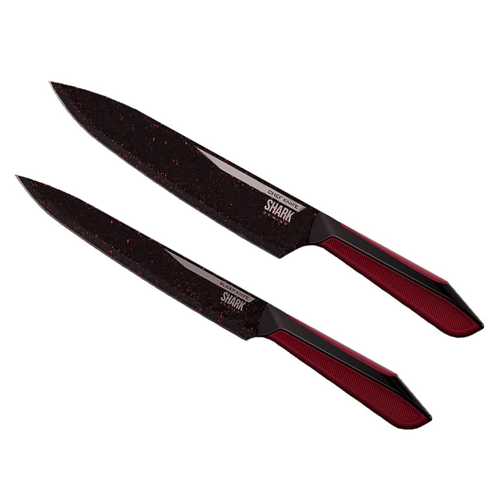 Conjunto de Facas Ichef Polishop - Professional Cut - Shark Series - Red | Ichef