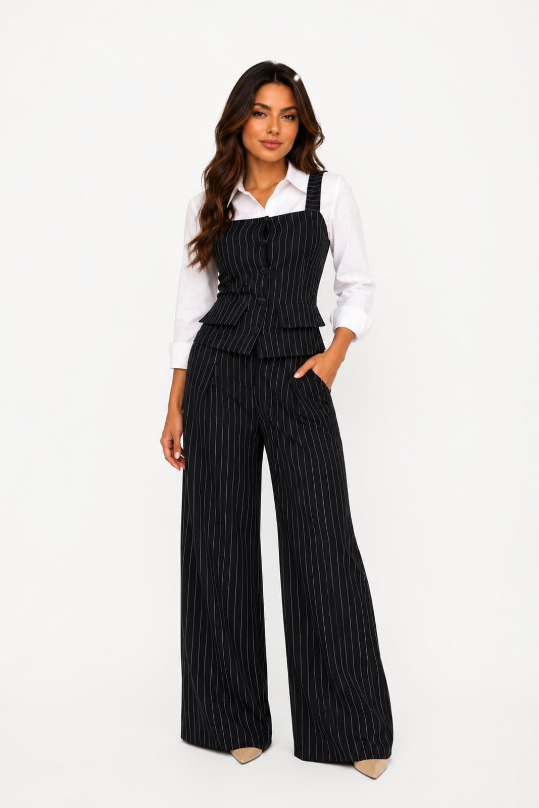 Conjunto Social D Bell Outlet Fashion Colete Preto