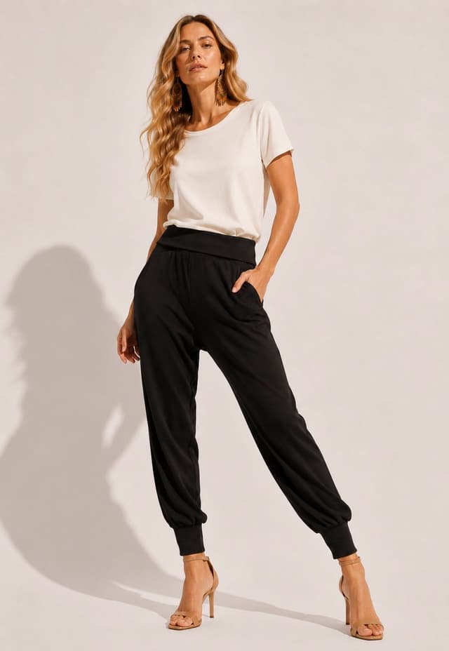 Calça Saruel Amazonia Vital Malha com Bolso Preta