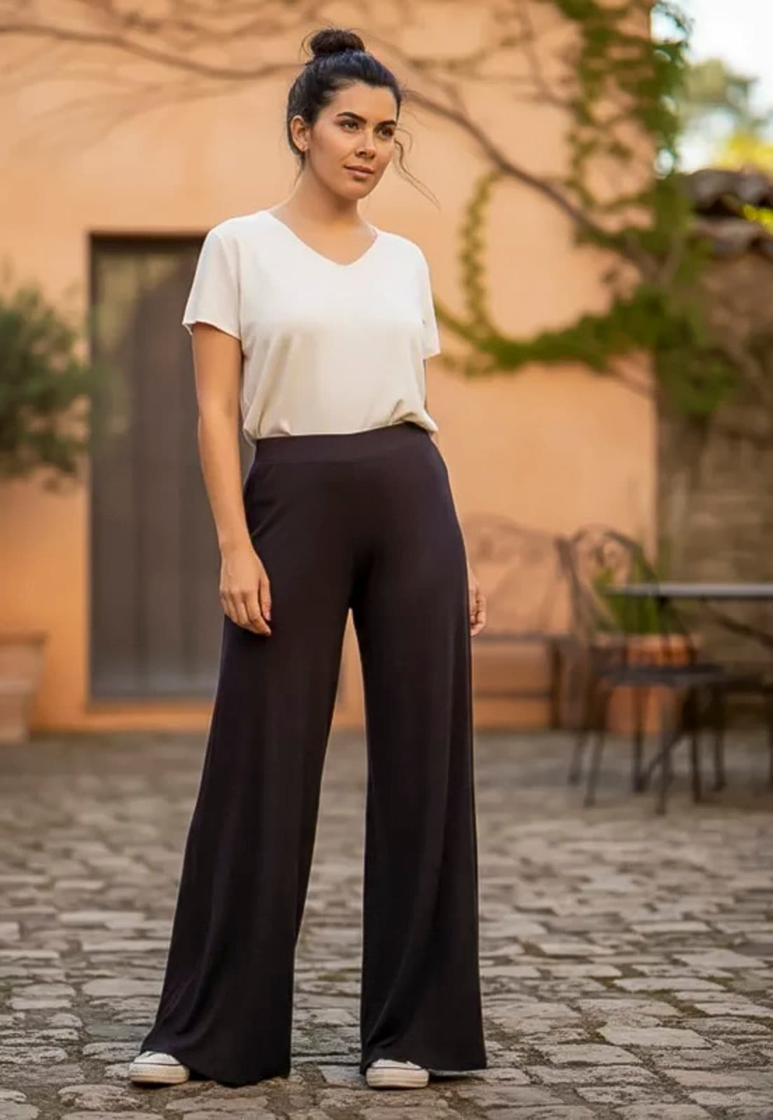 Calça Cabanafree Pantalona Granja Malha Preto